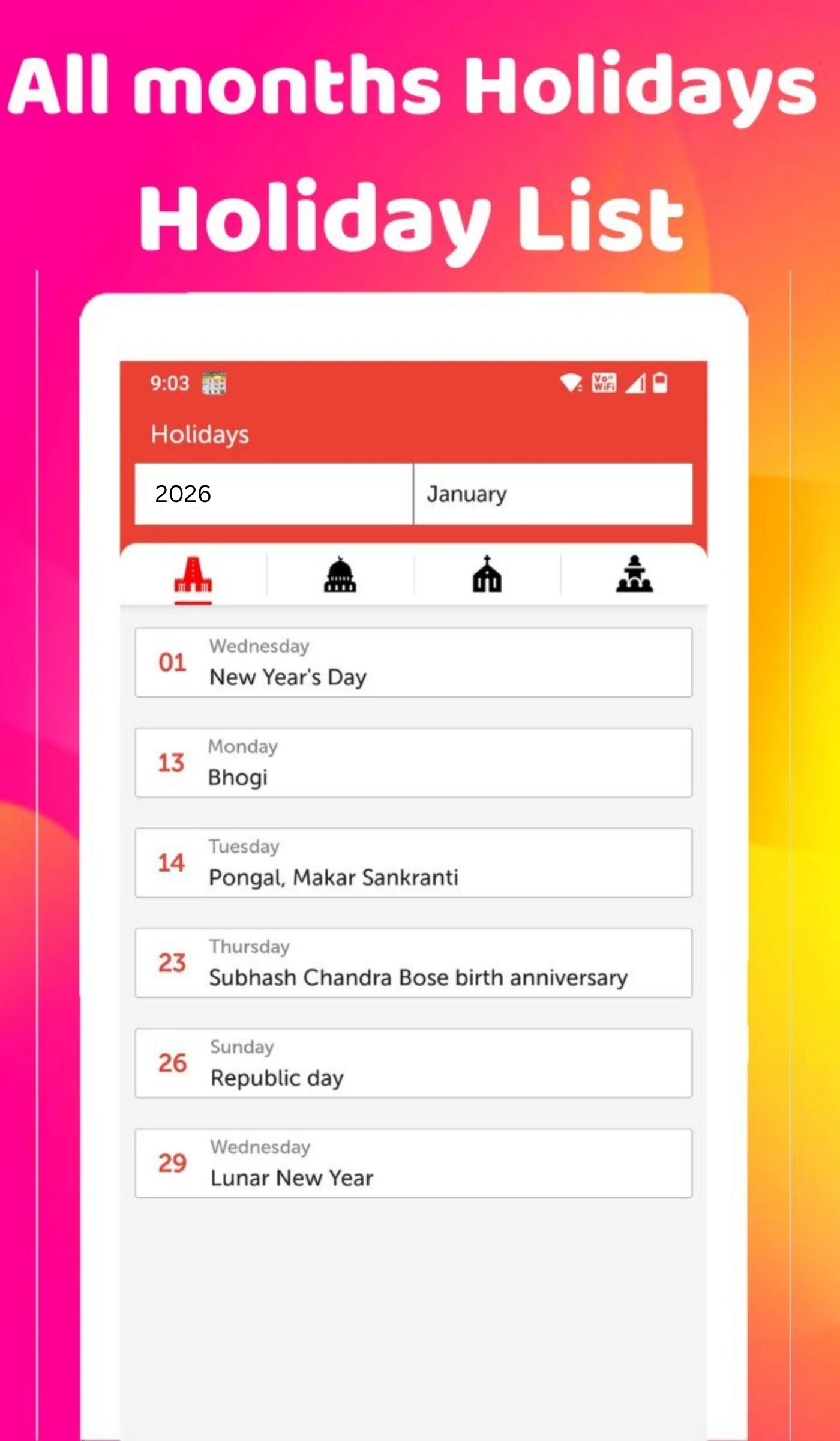 2026 Calendar screenshot